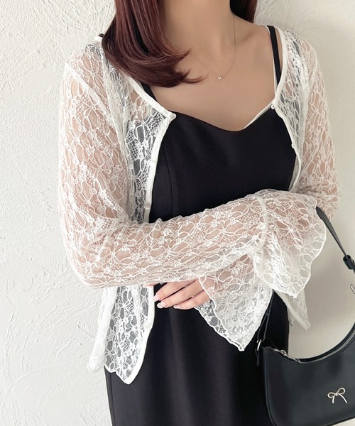 apres jour（アプレジュール）の「アソートレースカーディガン（カーディガン/ボレロ・レディース・ブラック/シルバー/オフホワイト/ミント/ボルドー/アイボリー・X-LARGE/フリー）」の17枚目の写真