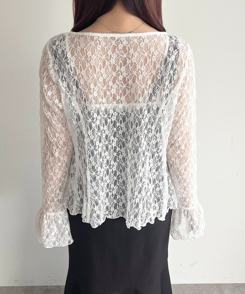 apres jour（アプレジュール）の「アソートレースカーディガン（カーディガン/ボレロ・レディース・ブラック/シルバー/オフホワイト/ミント/ボルドー/アイボリー・X-LARGE/フリー）」の19枚目の写真