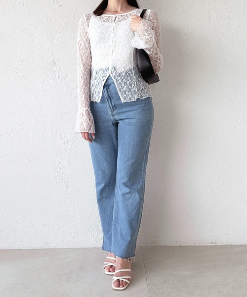 apres jour（アプレジュール）の「アソートレースカーディガン（カーディガン/ボレロ・レディース・ブラック/シルバー/オフホワイト/ミント/ボルドー/アイボリー・X-LARGE/フリー）」の12枚目の写真