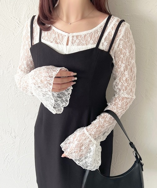 apres jour（アプレジュール）の「アソートレースカーディガン（カーディガン/ボレロ・レディース・ブラック/シルバー/オフホワイト/ミント/ボルドー/アイボリー・X-LARGE/フリー）」の21枚目の写真