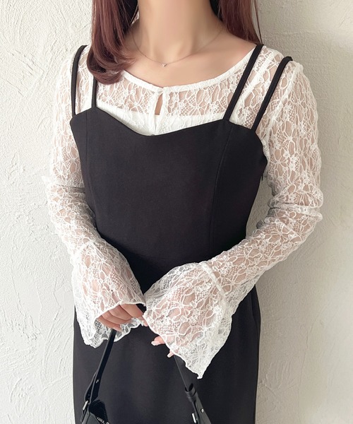 apres jour（アプレジュール）の「アソートレースカーディガン（カーディガン/ボレロ・レディース・ブラック/シルバー/オフホワイト/ミント/ボルドー/アイボリー・X-LARGE/フリー）」の22枚目の写真