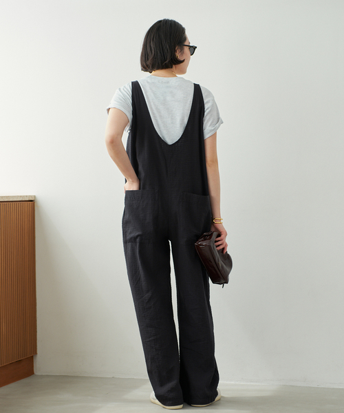 Plage 24SS アトリエフランセ 別注 ジャンプスーツ2 ブラック38 Plage 24SS アトリエフランセ 別注 ジャンプスーツ2 ブラック38