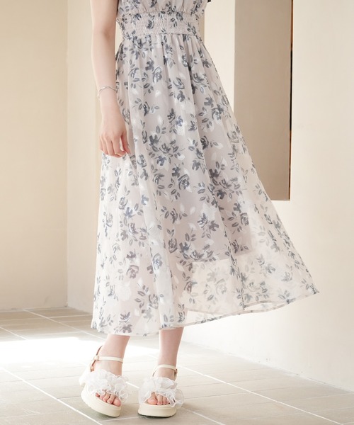 ASTORIA ODIER（アストリアオディール）の「オパール花柄ワンピース（ワンピース・レディース・ホワイト/ブルー・MEDIUM）」の15枚目の写真