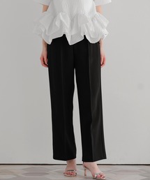 Fit more（フィットモア）の「ポケットスカラップワイドパンツ（スラックス）」