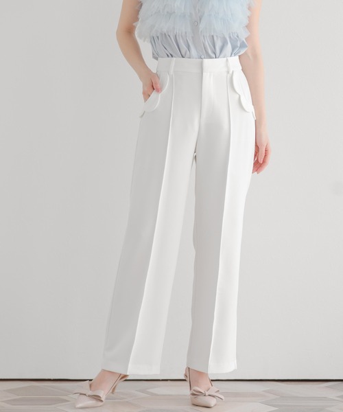 フィットモア　スカラップパンツ　定価7990円 ポケットスカラップワイドパンツ（スラックス）｜Fit more