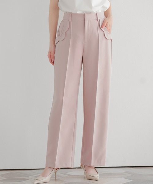 Fit more（フィットモア）の「ポケットスカラップワイドパンツ（スラックス・レディース・ブラック/ホワイト/ピンク・PS/S/M）」の6枚目の写真