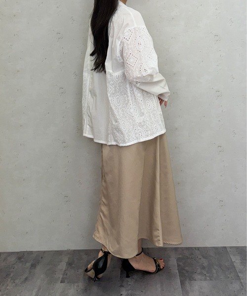 Per sist ence(パーシエンス)の「ツイルラッププリーツスカート(スカート・レディース・ベージュ/ブラック/カーキ・ONE SIZE)」の9枚目の写真