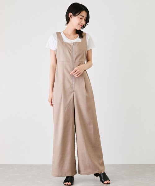 セール】【EC限定】フロントジップサロペット（サロペット