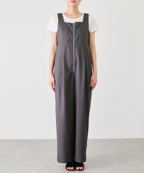 Jayro(ジャイロ)の「【EC限定】フロントジップサロペット(サロペット/オーバーオール・レディース・チャコールグレー/グレー/ブラウン系その他2/ベージュ・M)」の17枚目の写真