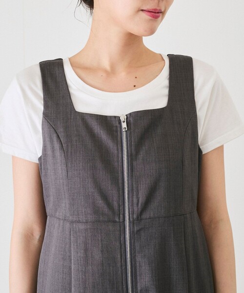 Jayro(ジャイロ)の「【EC限定】フロントジップサロペット(サロペット/オーバーオール・レディース・チャコールグレー/グレー/ブラウン系その他2/ベージュ・M)」の16枚目の写真