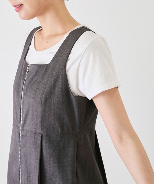 Jayro(ジャイロ)の「【EC限定】フロントジップサロペット(サロペット/オーバーオール・レディース・チャコールグレー/グレー/ブラウン系その他2/ベージュ・M)」の15枚目の写真