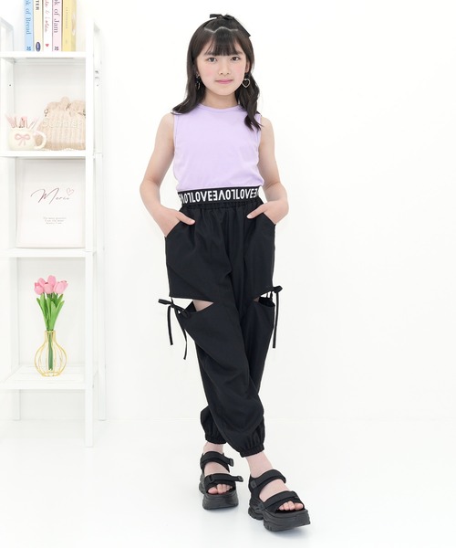 Bee des Bee（ビーデスビー）の「カットアウト パラシュートパンツ（その他パンツ・キッズ・ライトブルー/ブラック/ピンク/ラベンダー・100cm/160cm/120cm/110cm/140cm/130cm/150cm）」の6枚目の写真