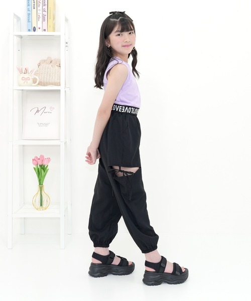 Bee des Bee（ビーデスビー）の「カットアウト パラシュートパンツ（その他パンツ・キッズ・ライトブルー/ブラック/ピンク/ラベンダー・100cm/160cm/120cm/110cm/140cm/130cm/150cm）」の8枚目の写真