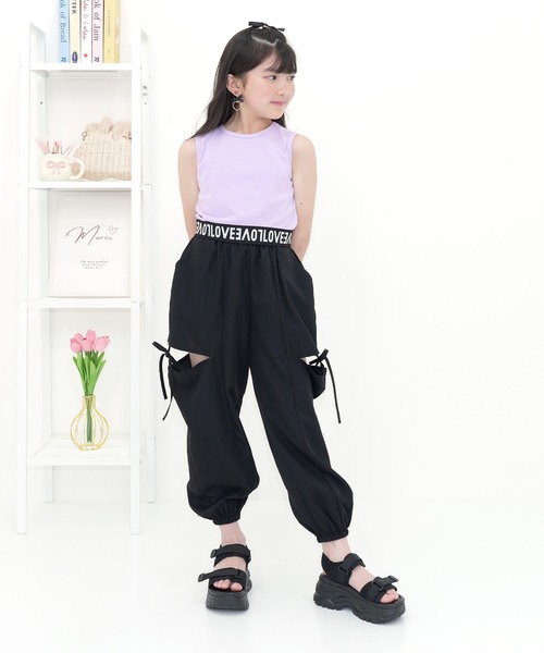 Bee des Bee（ビーデスビー）の「カットアウト パラシュートパンツ（その他パンツ・キッズ・ライトブルー/ブラック/ピンク/ラベンダー・100cm/160cm/120cm/110cm/140cm/130cm/150cm）」の7枚目の写真