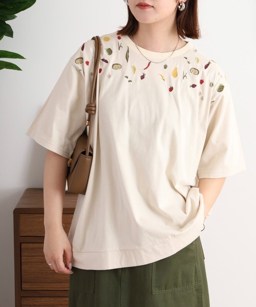 EMAGO 野菜刺繍Tシャツ（Tシャツ/カットソー）｜Emago（イマゴ