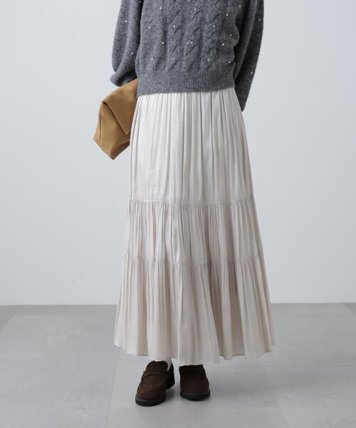 FREE'S MART（フリーズマート）の「◇シャイニーティアードスカート（スカート・レディース・ベージュ/ブラック/ホワイト/ブルー・MEDIUM/SMALL）」の19枚目の写真