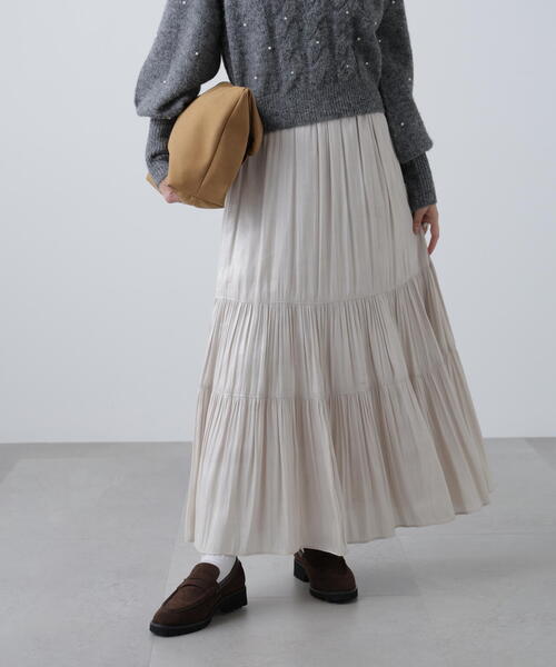 FREE'S MART（フリーズマート）の「◇シャイニーティアードスカート（スカート・レディース・ベージュ/ブラック/ホワイト/ブルー・MEDIUM/SMALL）」の21枚目の写真