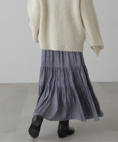 FREE'S MART（フリーズマート）の「◇シャイニーティアードスカート（スカート・レディース・ベージュ/ブラック/ホワイト/ブルー・MEDIUM/SMALL）」の7枚目の写真