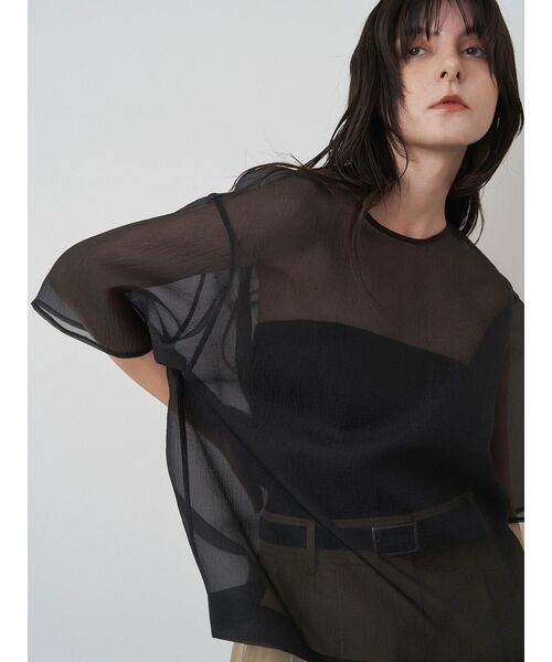 ELENDEEK（エレンディーク）の「シアーTブラウス（シャツ/ブラウス・レディース・ブラック/ネイビー/ベージュ・FREE）」の5枚目の写真
