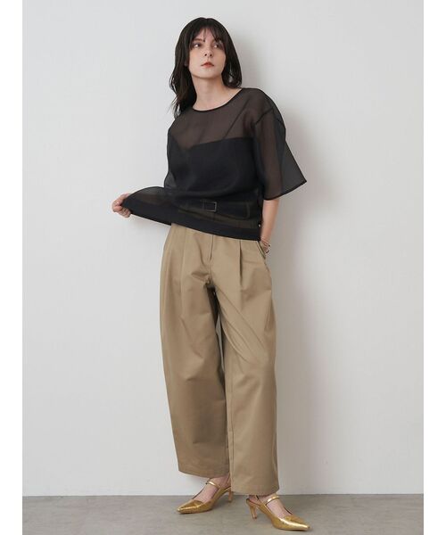 ELENDEEK（エレンディーク）の「シアーTブラウス（シャツ/ブラウス・レディース・ブラック/ネイビー/ベージュ・FREE）」の9枚目の写真