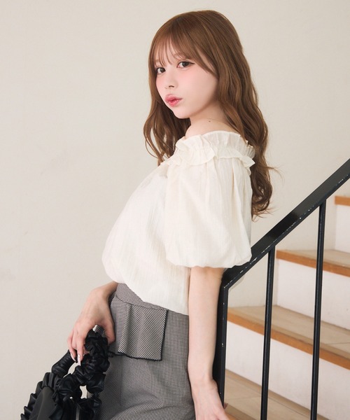 liten／Candy blouse/キャンディブラウス/ブラック/美品 titivate ブラウス シャツ キャンディースリーブギャザー