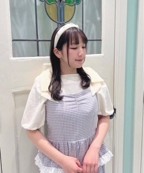 F i.n.t（フィント）の「ギンガムチェックティアードキャミワンピース（ワンピース・レディース・ライトグレー/ライトグリーン・FREE）」の19枚目の写真