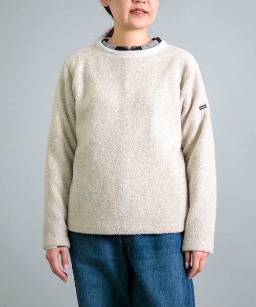 OMNIGOD（オムニゴッド）の「[OMNIGOD womens / オムニゴッド] リサイクルウールパイル クルーネックセーター（ニット/セーター・レディース・ブラウン/グレー/ブラック/アイボリー/ネイビー・3/2）」の5枚目の写真