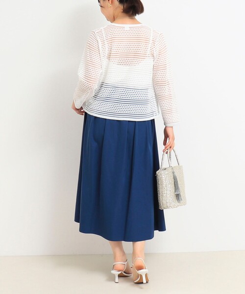 NOLLEY'S LIGHT（ノーリーズライト）の「シアーブロックカーディガン（カーディガン/ボレロ・レディース・ホワイト/ライトグレー/ブラック・38）」の9枚目の写真