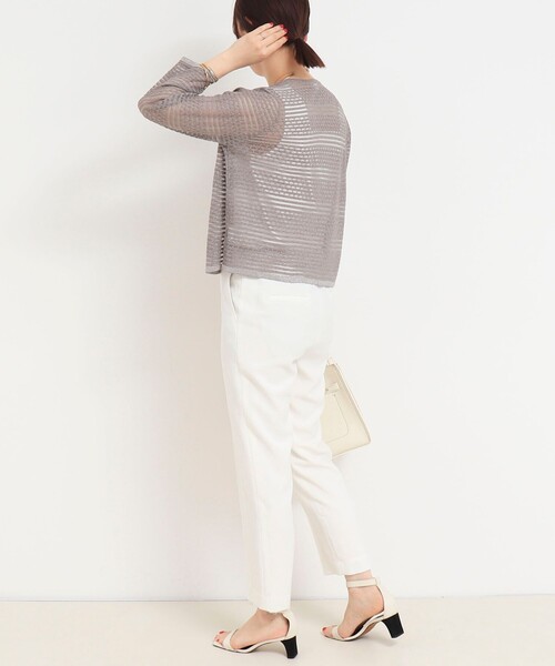 NOLLEY'S LIGHT（ノーリーズライト）の「シアーブロックカーディガン（カーディガン/ボレロ・レディース・ホワイト/ライトグレー/ブラック・38）」の22枚目の写真