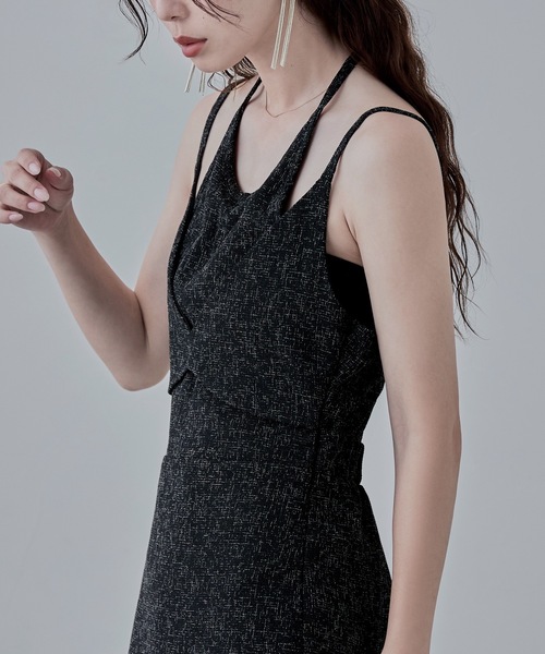 etoll.（エトル）の「レイヤード風ツイードキャミワンピース（ワンピース・レディース・アイボリー/ブラック/ブラウン・FREE）」の6枚目の写真