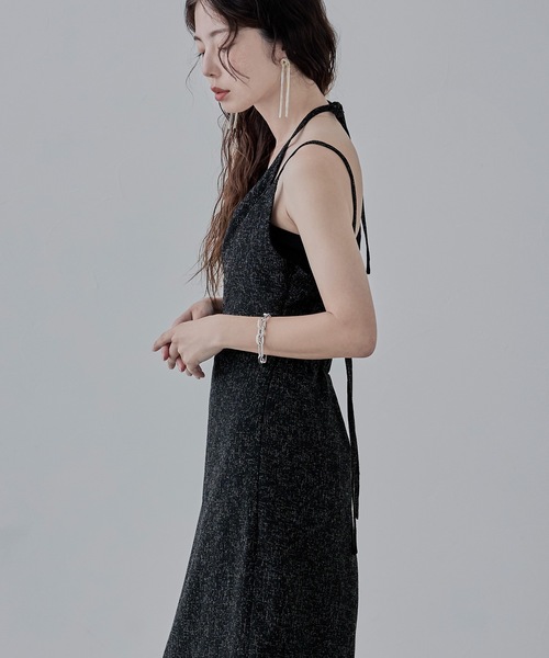 etoll.（エトル）の「レイヤード風ツイードキャミワンピース（ワンピース・レディース・アイボリー/ブラック/ブラウン・FREE）」の9枚目の写真