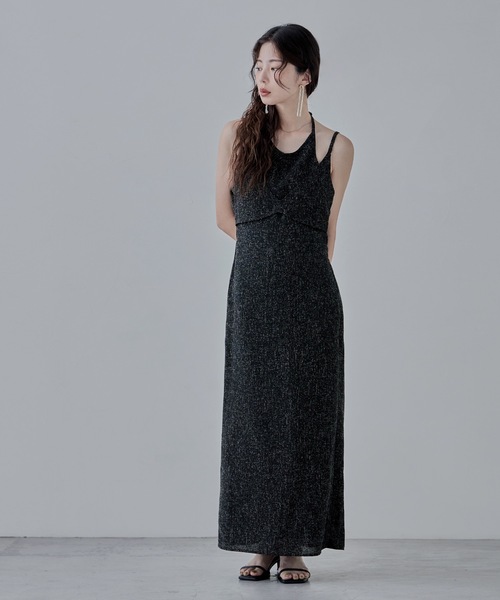 etoll.（エトル）の「レイヤード風ツイードキャミワンピース（ワンピース・レディース・アイボリー/ブラック/ブラウン・FREE）」の10枚目の写真