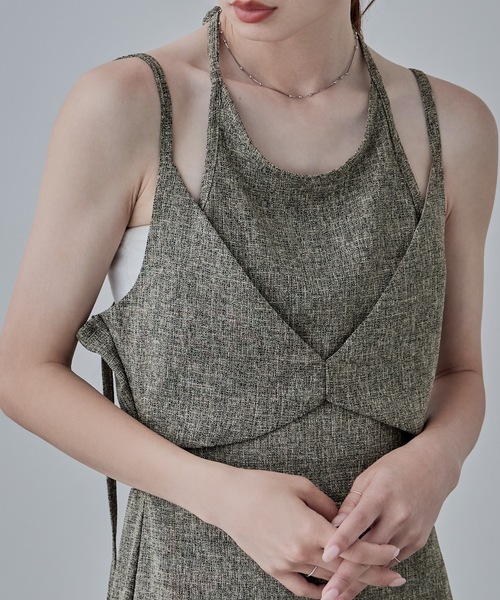 etoll.（エトル）の「レイヤード風ツイードキャミワンピース（ワンピース・レディース・アイボリー/ブラック/ブラウン・FREE）」の13枚目の写真