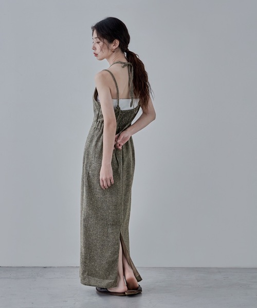 etoll.（エトル）の「レイヤード風ツイードキャミワンピース（ワンピース・レディース・アイボリー/ブラック/ブラウン・FREE）」の16枚目の写真