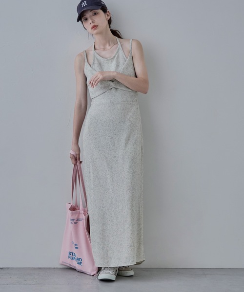 etoll.（エトル）の「レイヤード風ツイードキャミワンピース（ワンピース・レディース・アイボリー/ブラック/ブラウン・FREE）」の19枚目の写真