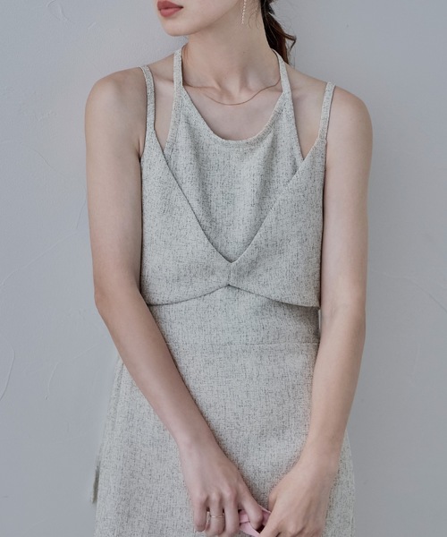 etoll.（エトル）の「レイヤード風ツイードキャミワンピース（ワンピース・レディース・アイボリー/ブラック/ブラウン・FREE）」の21枚目の写真