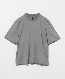 entire studios コットンジャージー Tシャツ 半袖 ストライプジャガードショートスタンドカラージャージシャツ