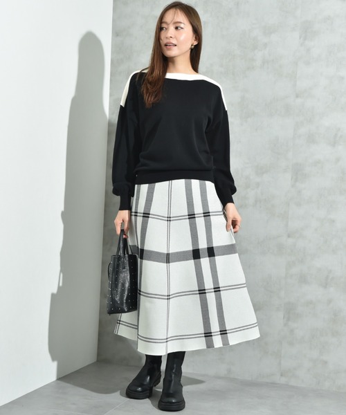 INTERPLANET(インタープラネット)の「BIGチェックニットスカート(スカート・レディース・ネイビー/ブラック/オフホワイト・FREE)」の17枚目の写真