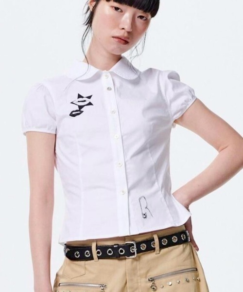 ブラウス シャツ 「runningHIGH」TATOO PRINTED SHIRTS レディース runningHIGH ブラウス シャツ 「runningHIGH」TATOO PRINTED