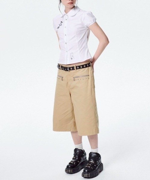 runningHIGH(ランニングハイ)の「【runningHIGH】TATOO PRINTED SHIRTS(シャツ/ブラウス・レディース・ホワイト/ライトブルー・ONE SIZE)」の3枚目の写真