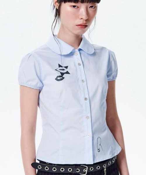 runningHIGH(ランニングハイ)の「【runningHIGH】TATOO PRINTED SHIRTS(シャツ/ブラウス・レディース・ホワイト/ライトブルー・ONE SIZE)」の14枚目の写真