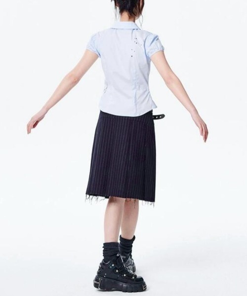 runningHIGH(ランニングハイ)の「【runningHIGH】TATOO PRINTED SHIRTS(シャツ/ブラウス・レディース・ホワイト/ライトブルー・ONE SIZE)」の11枚目の写真