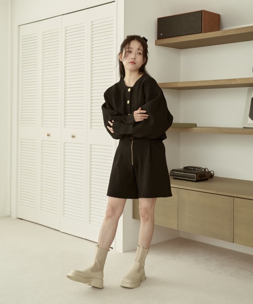 moi tytto（モイテュット）の「フロントジップニットショーツ（その他パンツ・レディース・ナチュラル/ブラック/ベージュ・FREE/SMALL）」の5枚目の写真