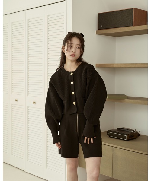 moi tytto（モイテュット）の「フロントジップニットショーツ（その他パンツ・レディース・ナチュラル/ブラック/ベージュ・FREE/SMALL）」の4枚目の写真