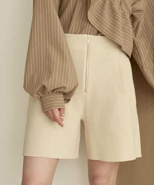 moi tytto（モイテュット）の「フロントジップニットショーツ（その他パンツ・レディース・ナチュラル/ブラック/ベージュ・FREE/SMALL）」の22枚目の写真