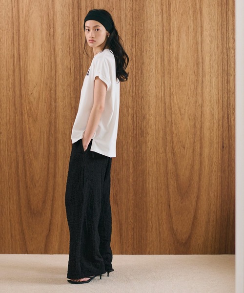 coca（coca）（コカ）の「クロスシャーリングサイドリボンパンツ シワ防止/吸水速乾（その他パンツ・レディース・ワイン/ブラック・S/L/M）」の13枚目の写真