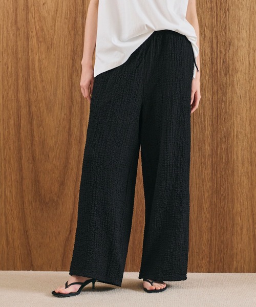 coca（coca）（コカ）の「クロスシャーリングサイドリボンパンツ シワ防止/吸水速乾（その他パンツ・レディース・ワイン/ブラック・S/L/M）」の14枚目の写真