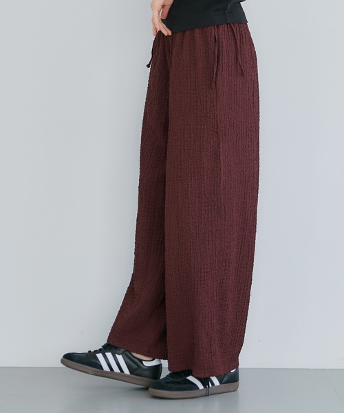 coca（coca）（コカ）の「クロスシャーリングサイドリボンパンツ シワ防止/吸水速乾（その他パンツ・レディース・ワイン/ブラック・S/L/M）」の19枚目の写真