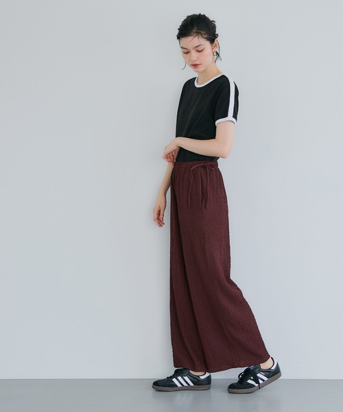 coca（coca）（コカ）の「クロスシャーリングサイドリボンパンツ シワ防止/吸水速乾（その他パンツ・レディース・ワイン/ブラック・S/L/M）」の22枚目の写真