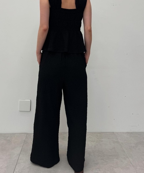 coca（coca）（コカ）の「クロスシャーリングサイドリボンパンツ シワ防止/吸水速乾（その他パンツ・レディース・ワイン/ブラック・S/L/M）」の9枚目の写真